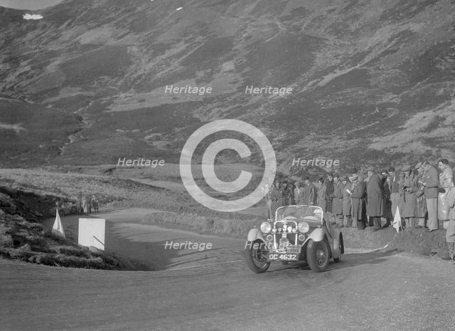 Singer Le Mans of Archie Langley at the RSAC Scottish Rally, Devil's Elbow, Glenshee, 1934. Artist: Bill Brunell.