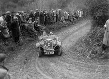Singer Le Mans of ET Ingham competing in the MCC Lands End Trial, 1935. Artist: Bill Brunell