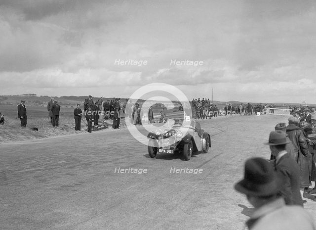 Singer Le Mans of FA Thatcher competing in the RSAC Scottish Rally, 1934. Artist: Bill Brunell.