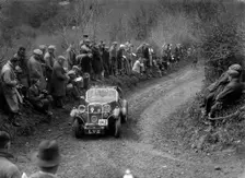 Singer Le Mans of HM Hutton competing in the MCC Lands End Trial, 1935. Artist: Bill Brunell