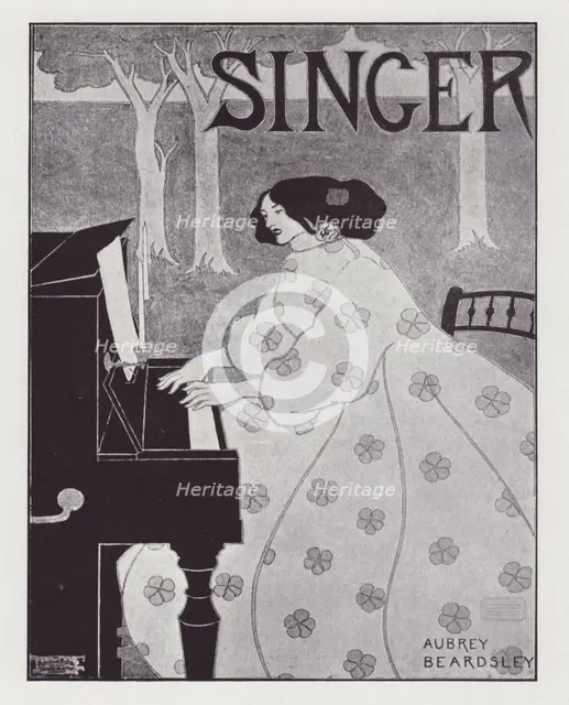 Singer Poster Design, 1895. Creator: Aubrey Beardsley.