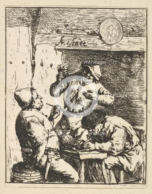 Singer Standing Between Two Smokers, 1610-85. Creator: Adriaen van Ostade.