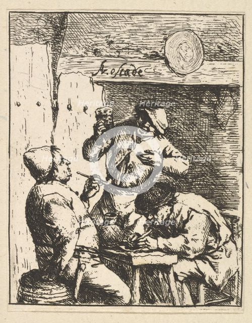 Singer Standing Between Two Smokers, 1610-85. Creator: Adriaen van Ostade.