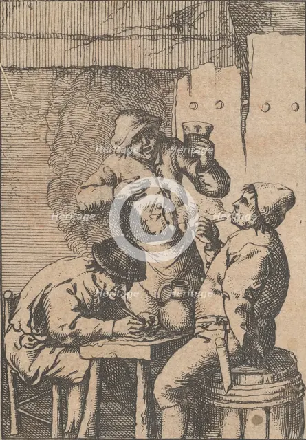 Singer Standing Between Two Smokers, 1610-85. Creator: Unknown.