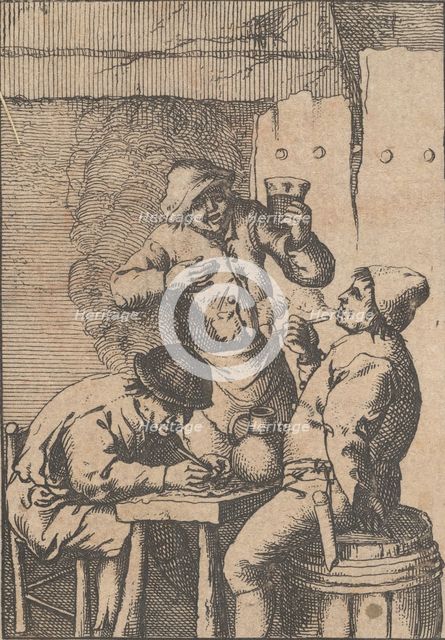 Singer Standing Between Two Smokers, 1610-85. Creator: Unknown.