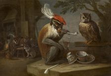Singerie, c1640-1690. Creator: David Teniers II