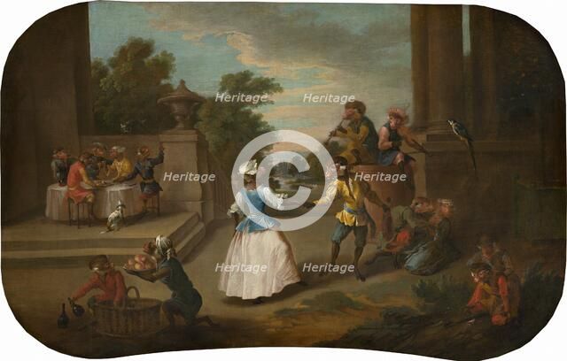 Singerie: The Dance, c. 1739. Creator: Christophe Huet.