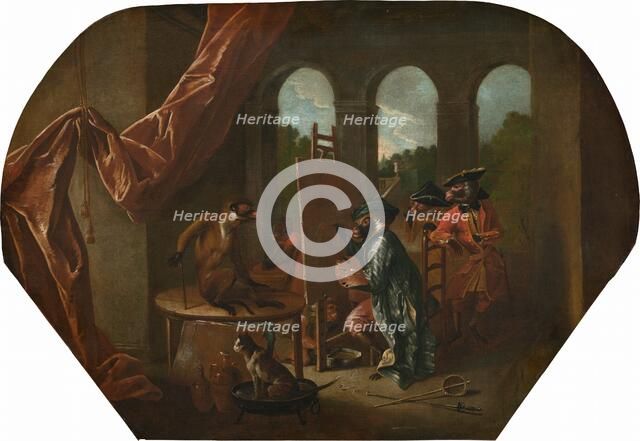 Singerie: The Painter, c. 1739. Creator: Christophe Huet.