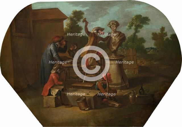 Singerie: The Sculptor, c. 1739. Creator: Christophe Huet.