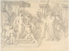 Singers Contest on the Wartburg, c. 1853. Creator: Anton Romako (Austrian, 1832-1889)