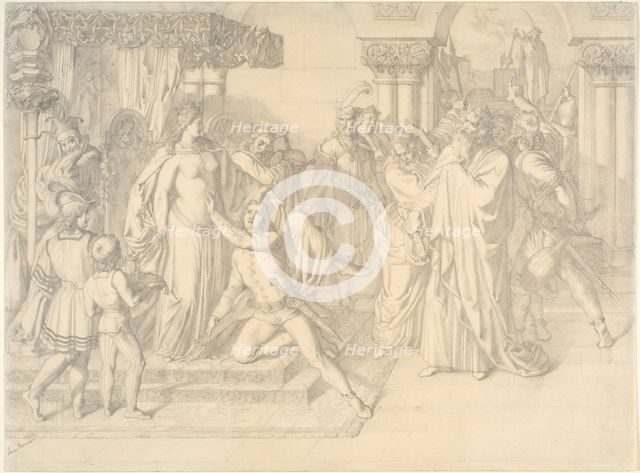 Singers Contest on the Wartburg, c. 1853. Creator: Anton Romako (Austrian, 1832-1889).