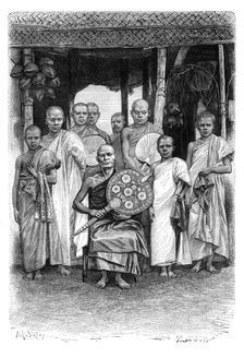 Singhalese Buddhist Priests, Sri Lanka, 1895