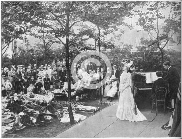 Singing to patients at a London hospital, c1901 (1903). Artist: EH Harnock.