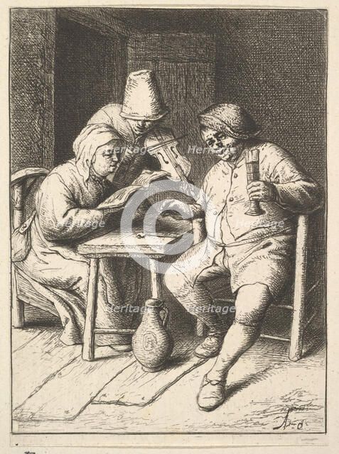 Singing Couple and Violin, 1610-85. Creator: Adriaen van Ostade.