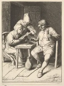Singing Couple and Violin, 1610-85. Creator: Adriaen van Ostade