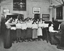Singing class, Laxon Street Evening Institute for Women, London, 1914
