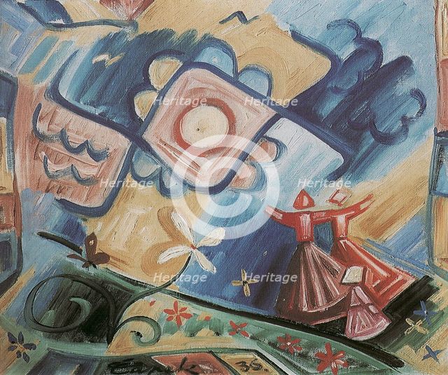 Singing Girls (Folklore Ornament), 1936. Artist: Capek, Josef (1887-1945)