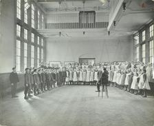 Singing lesson, Jews Free School, Stepney, London, 1908