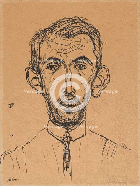 Singing Man (Self-Portrait), 1920-1929. Creator: Arnold Peter Weisz-Kubincan.