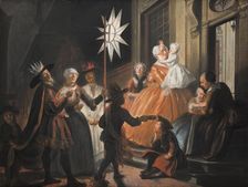 Singing Round the Star on Twelfth Night, c1720-1750. Creator: Cornelis Troost