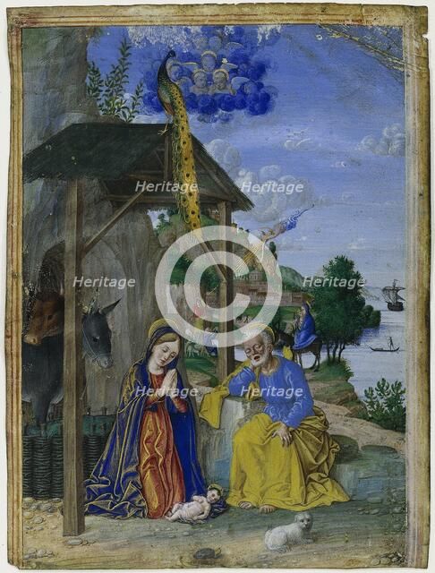 Single Miniature: The Nativity, c. 1515. Creator: Girolamo dai Libri (Italian, 1474-1555).