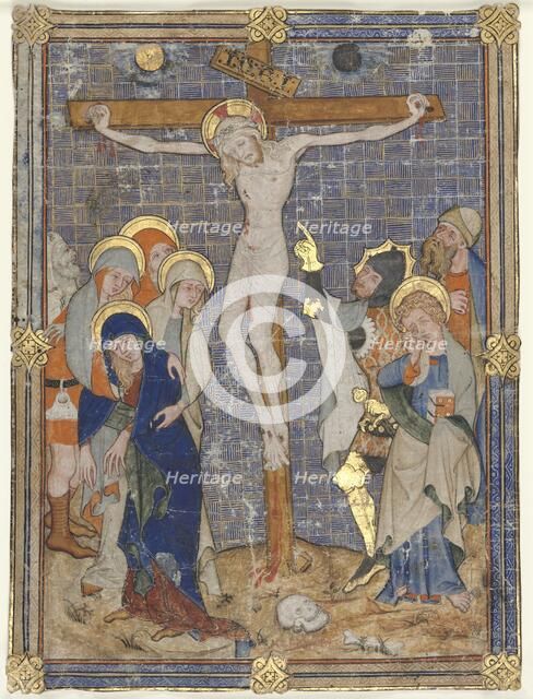 Single Miniature Excised from a Missal: The Crucifiction, c. 1385-1390. Creator: Unknown.