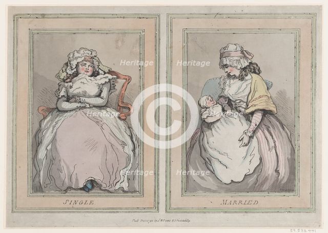 Single and Married, December 1, 1791., December 1, 1791. Creator: Thomas Rowlandson.