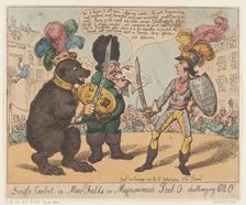 Single Combat in Moor-Fields or Magnamimous Paul O challenging All O Januar..., January 30, 1801. Creator: Thomas Rowlandson