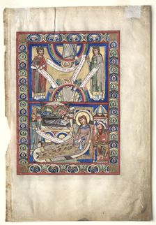 Single Leaf Excised from a Gospel Book: The Nativity (recto), c. 1190. Creator: Unknown