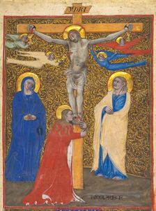 Single Leaf from a Missal: The Crucifixion, c. 1390. Creator: Nicolò da Bologna (Italian, c. 1325-1403), attributed to