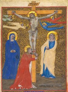 Single Leaf from a Missal: The Crucifixion, c. 1390. Creator: Nicolò da Bologna (Italian, c. 1325-1403), attributed to