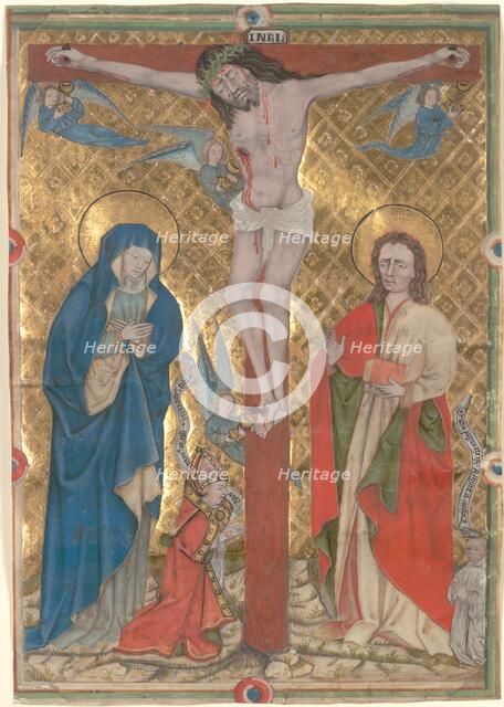 Single Leaf from a Missal: The Crucifixion, c. 1480. Creator: Unknown.