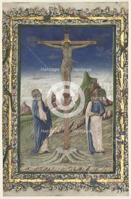 Single Leaf from a Missal: The Crucifixion, late 1400s. Creator: Unknown.