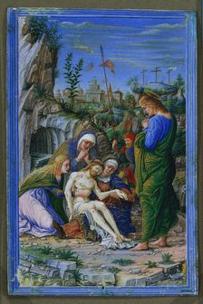 Single Leaf from a Book of Hours: Pieta, c. 1475-1485. Creator: Francesco dai Libri (Italian, c. 1506), attributed to