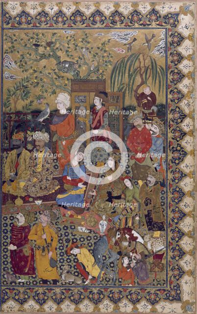 Single Leaf of Courtiers at a Reception of Shah `Abbas I, mid 11th century AH/AD 17th century. Creator: Unknown.