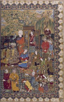 Single Leaf of Courtiers at a Reception of Shah `Abbas I, mid 11th century AH/AD 17th century. Creator: Unknown