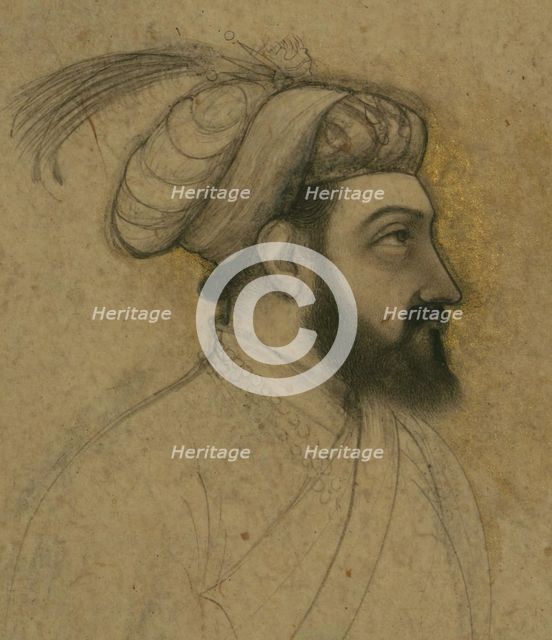 Single Leaf of a Portrait of Shah Jahan, mid 11th century AH/AD 17th century. Creator: Unknown.