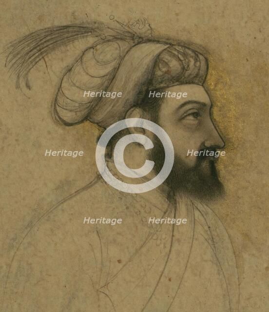 Single Leaf of a Portrait of Shah Jahan, mid 11th century AH/AD 17th century. Creator: Unknown.
