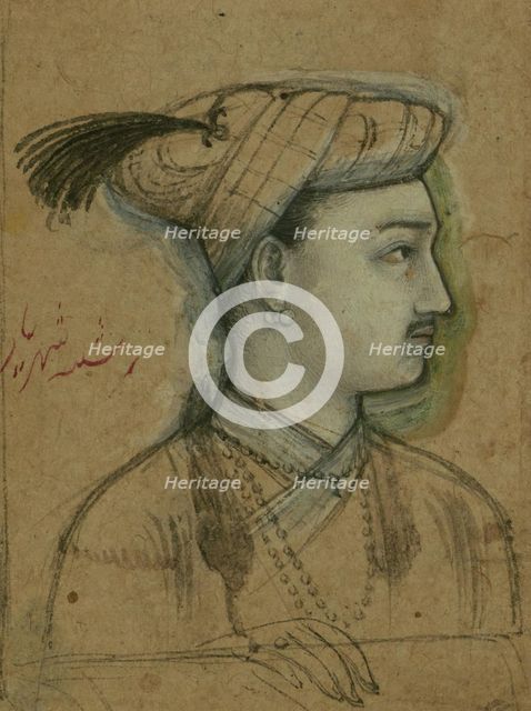 Single Leaf of a Portrait of Shahriyar, 11th century AH/AD 17th century. Creator: Unknown.