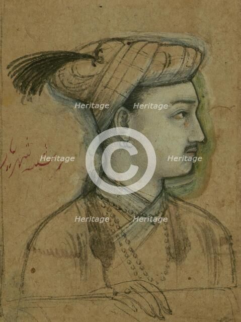 Single Leaf of a Portrait of Shahriyar, 11th century AH/AD 17th century. Creator: Unknown.