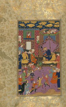 Single Leaf of Youths Before a Ruler at his Court, early 11th century AH/AD 17th century. Creator: Unknown