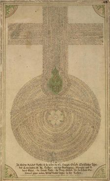 Single Leaf with Lutheran Devotional Design, 1752. Creator: Johann Leonhard Tauber