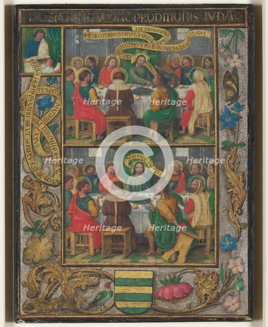 Single Leaf with Scenes from the Last Supper, c.1525-1530. Creator: Simon Bening (Flemish, 1483-1561).