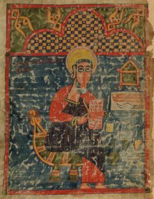 Single leaf with Saint Luke, late 14th century. Creator: Unknown