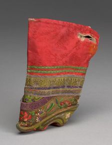 Single Shoe, China, Qing dynasty(1644-1911), c. 1860s. Creator: Unknown