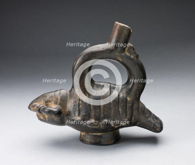 Single Spout Blackware Vessel in the Form of a Crayfish, A.D. 1000/1400. Creator: Unknown.