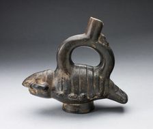 Single Spout Blackware Vessel in the Form of a Crayfish, A.D. 1000/1400. Creator: Unknown