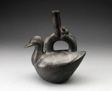 Single Spout Blackware Vessel in the Form of a Duck, A.D. 1000/1400. Creator: Unknown