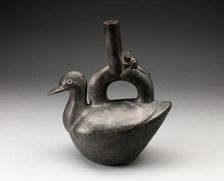 Single Spout Blackware Vessel in the Form of a Duck, A.D. 1000/1400. Creator: Unknown