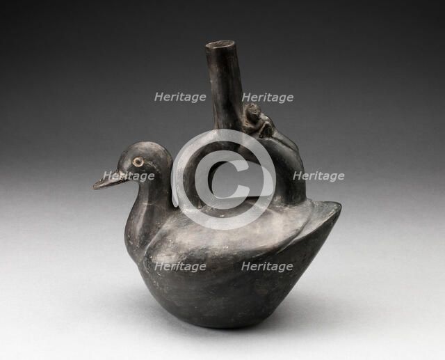 Single Spout Blackware Vessel in the Form of a Duck, A.D. 1000/1400. Creator: Unknown.